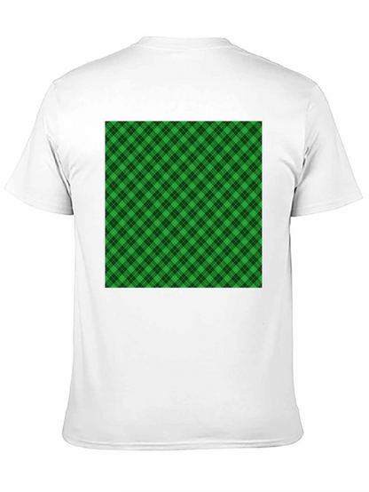 Camiseta Negra con Diseño Tartán Verde