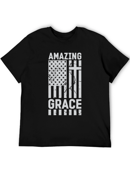 Camiseta Cristiana Amazing Grace - Diseño Patriótico