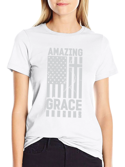 Camiseta Cristiana Amazing Grace - Diseño Patriótico