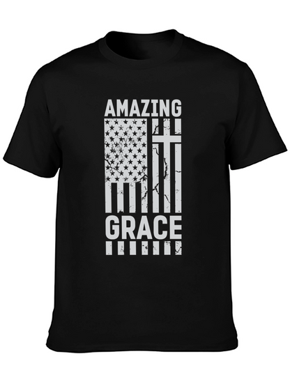 Camiseta Cristiana Amazing Grace - Diseño Patriótico