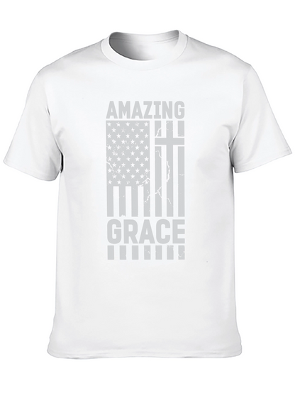 Camiseta Cristiana Amazing Grace - Diseño Patriótico