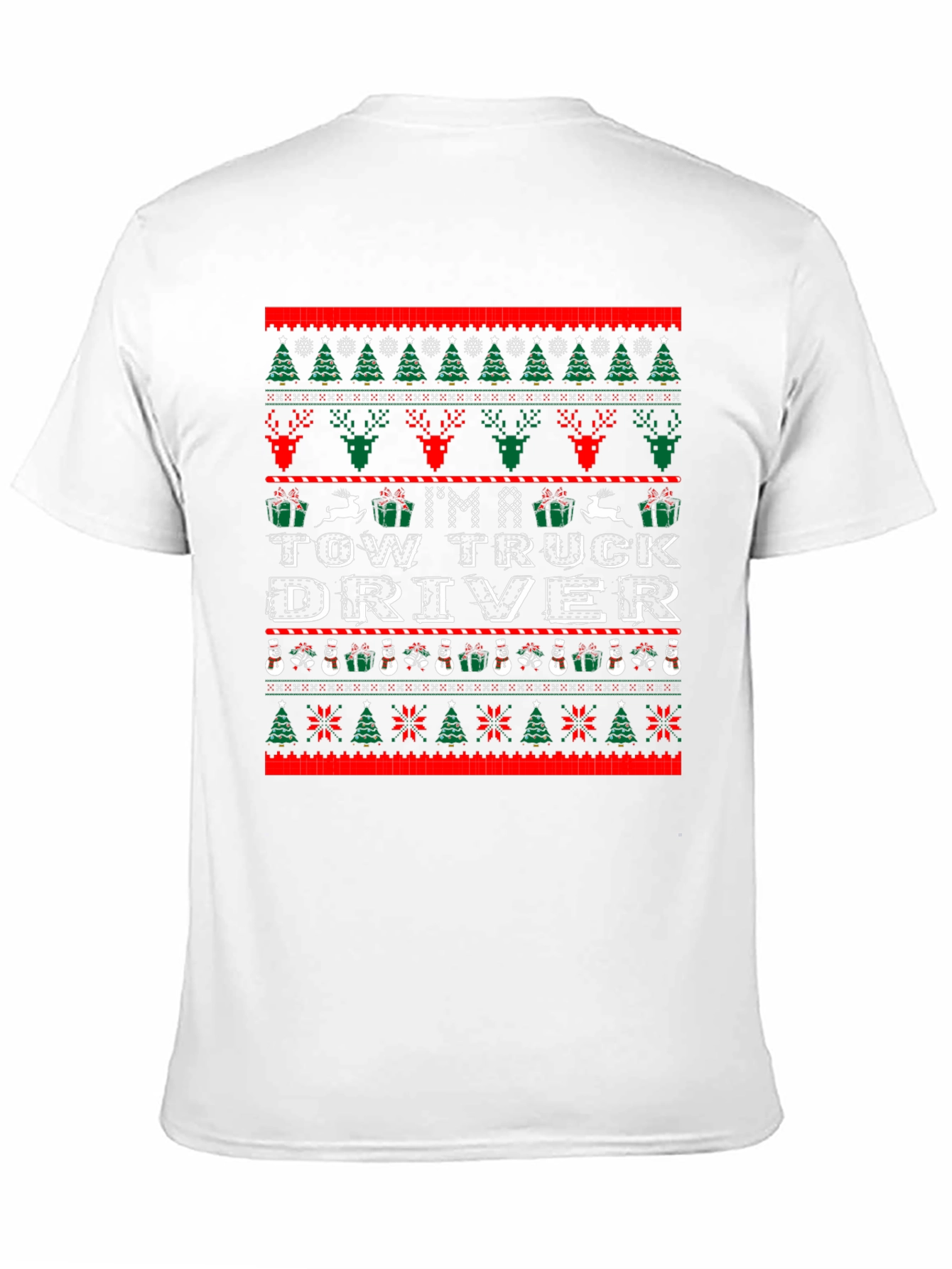 Camiseta Navideña con Diseño de Conductor de Grúa