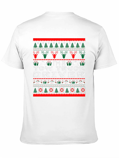 Camiseta Navideña con Diseño de Conductor de Grúa