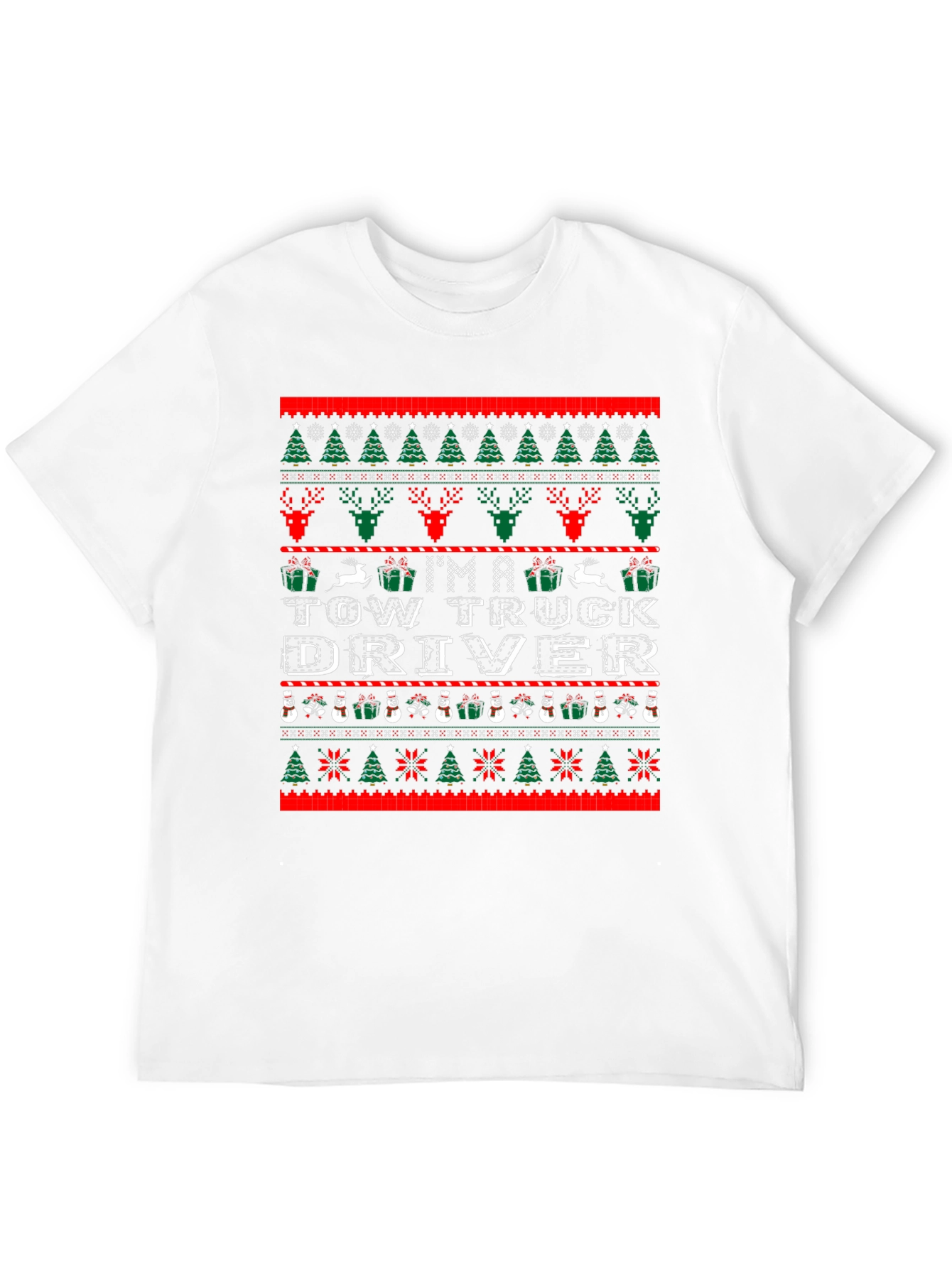 Camiseta Navideña con Diseño de Conductor de Grúa