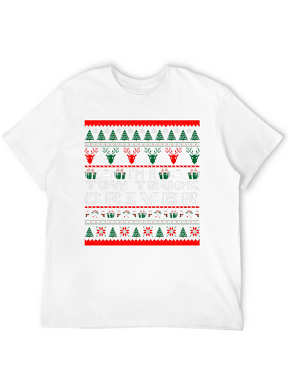Camiseta Navideña con Diseño de Conductor de Grúa