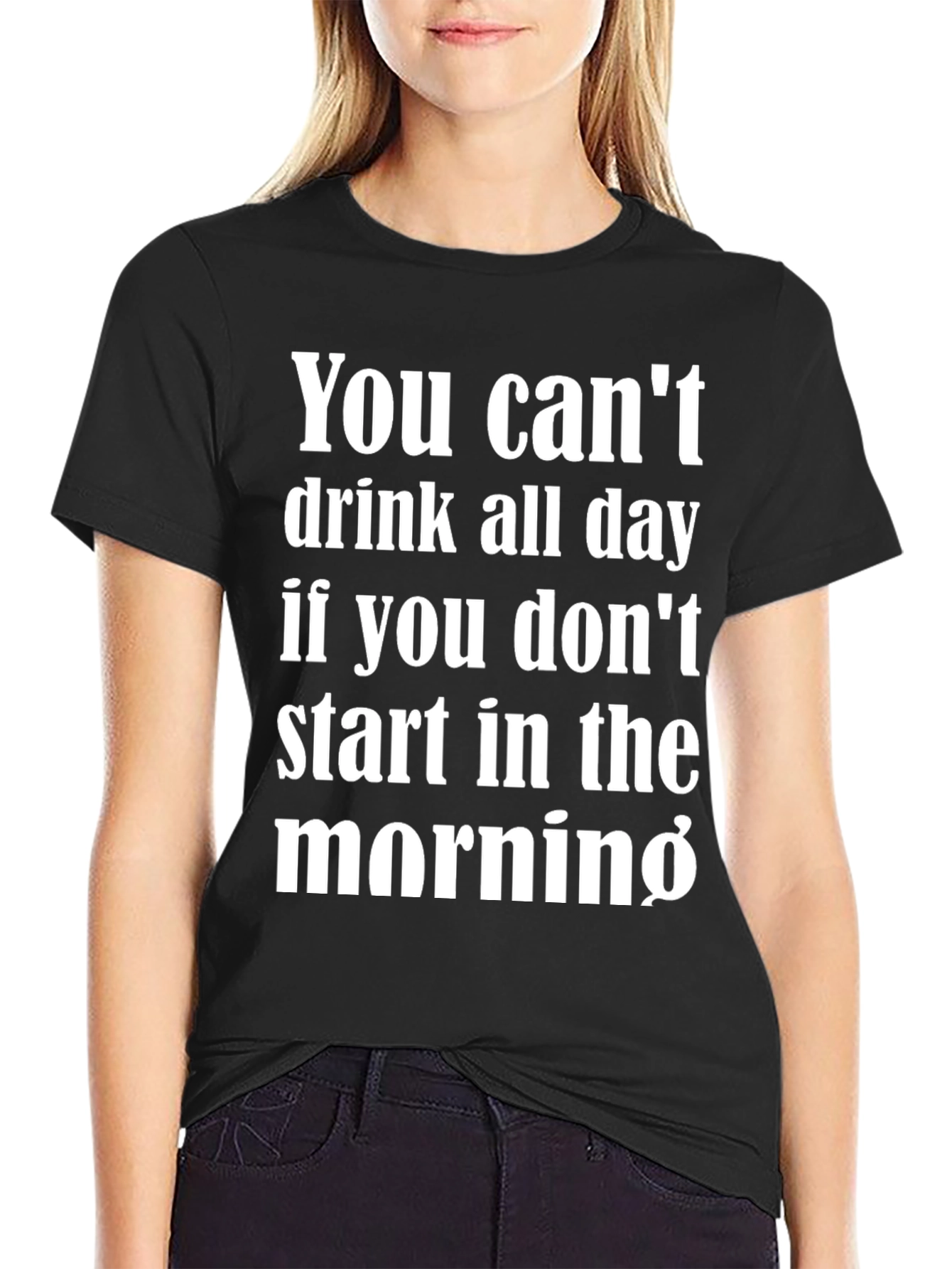 Camiseta Negra con Mensaje de Humor