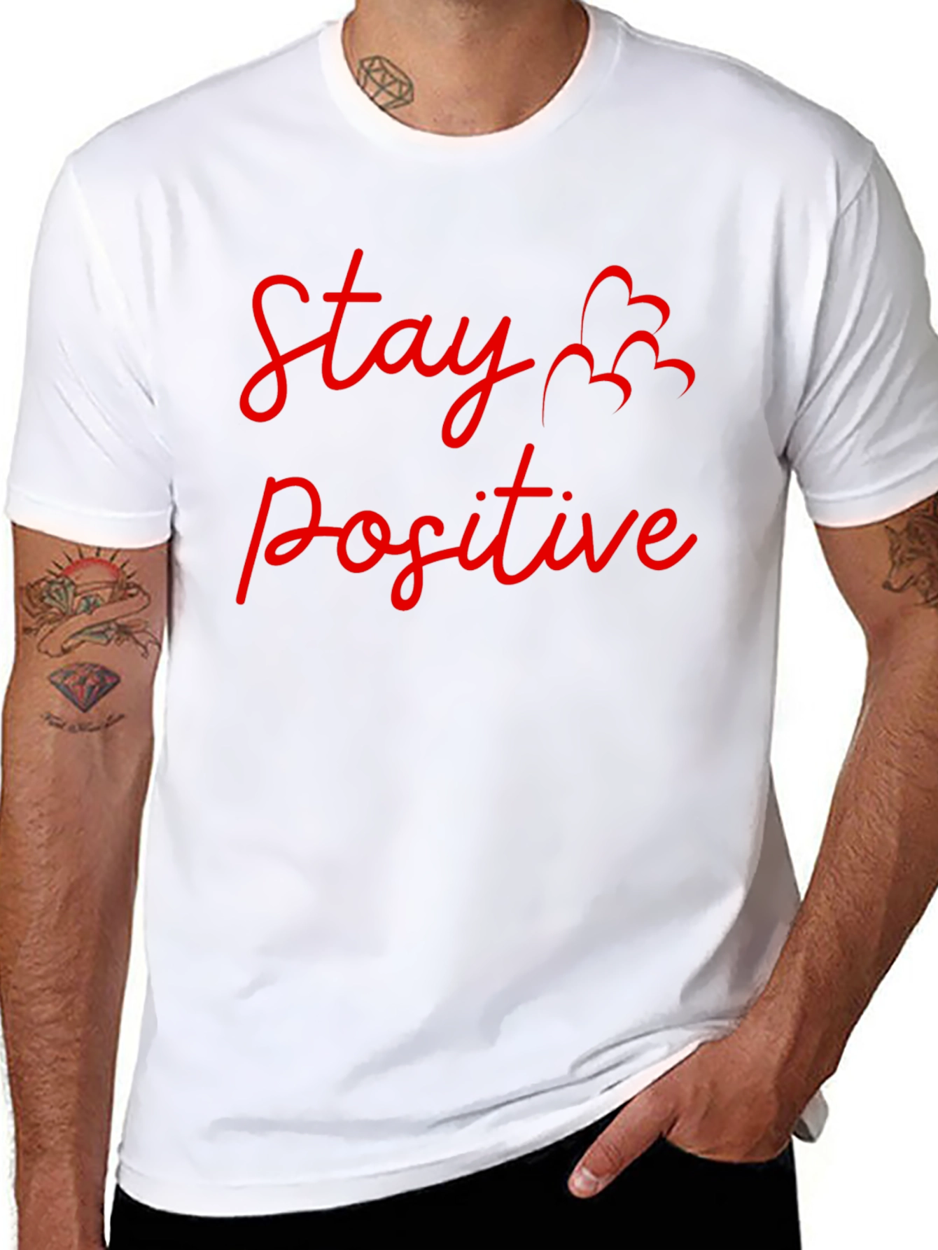 Camiseta Negra: Stay Positive - Diseño Motivador