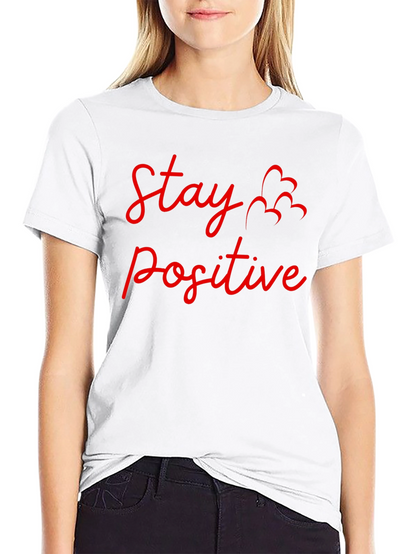 Camiseta Negra: Stay Positive - Diseño Motivador