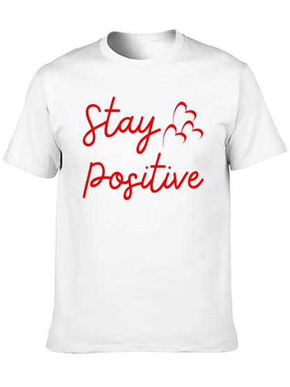 Camiseta Negra: Stay Positive - Diseño Motivador