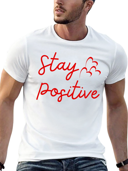 Camiseta Negra: Stay Positive - Diseño Motivador