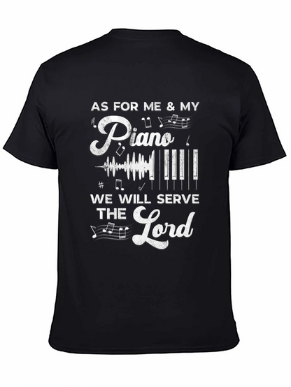 Camiseta Negra Piano y Servicio Religioso