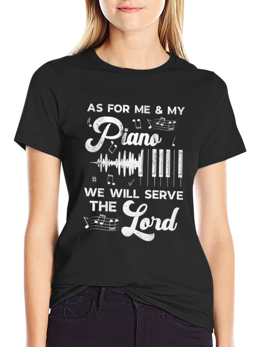 Camiseta Negra Piano y Servicio Religioso
