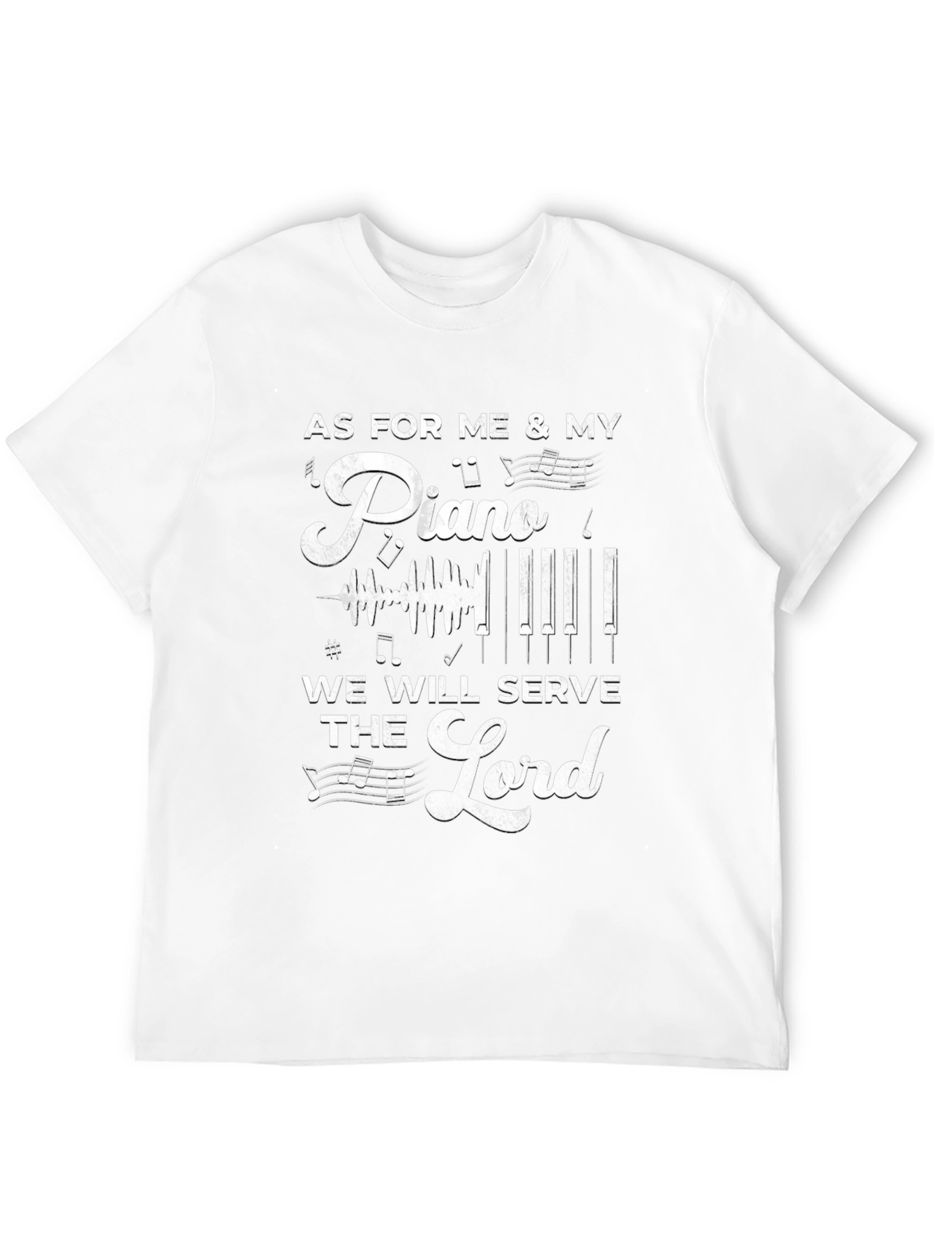 Camiseta Negra Piano y Servicio Religioso