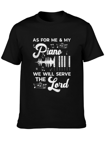 Camiseta Negra Piano y Servicio Religioso