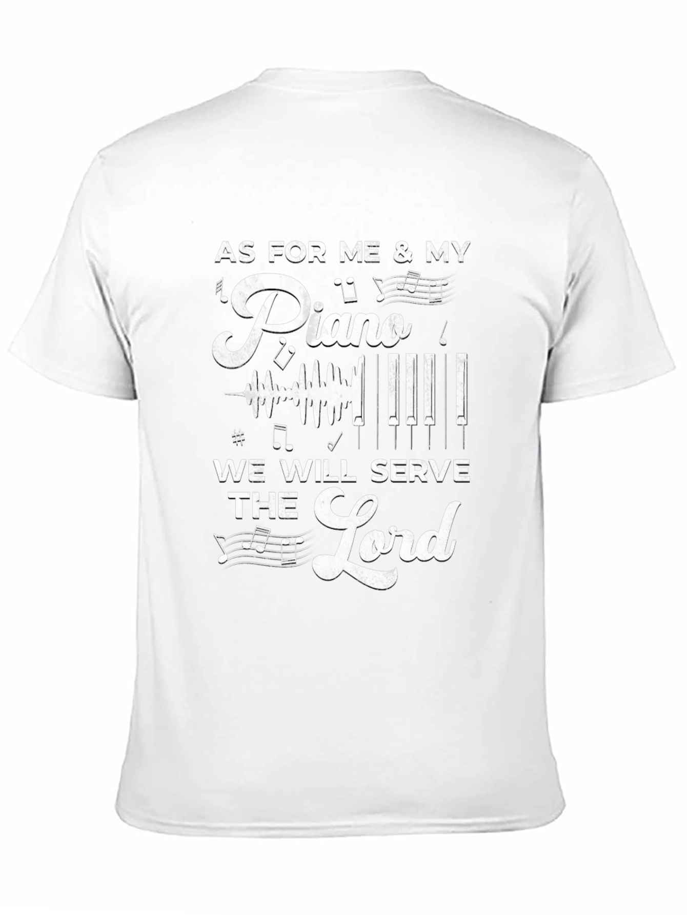 Camiseta Negra Piano y Servicio Religioso