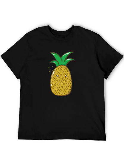 Camiseta Negra con Diseño de Piña Divertida
