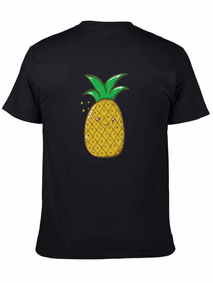 Camiseta Negra con Diseño de Piña Divertida