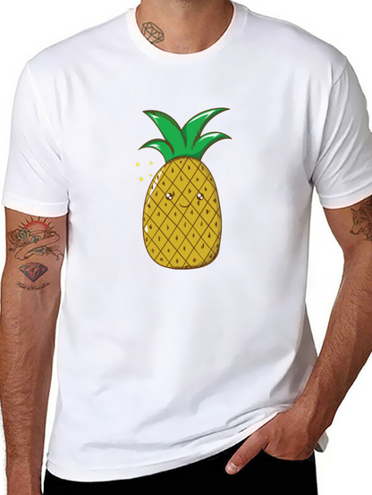 Camiseta Negra con Diseño de Piña Divertida