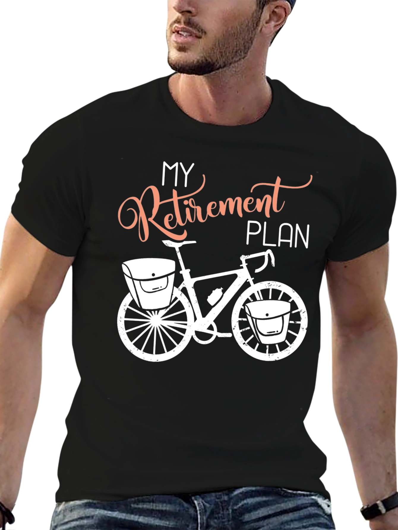 Camiseta Negra Plan de Jubilación Bicicleta