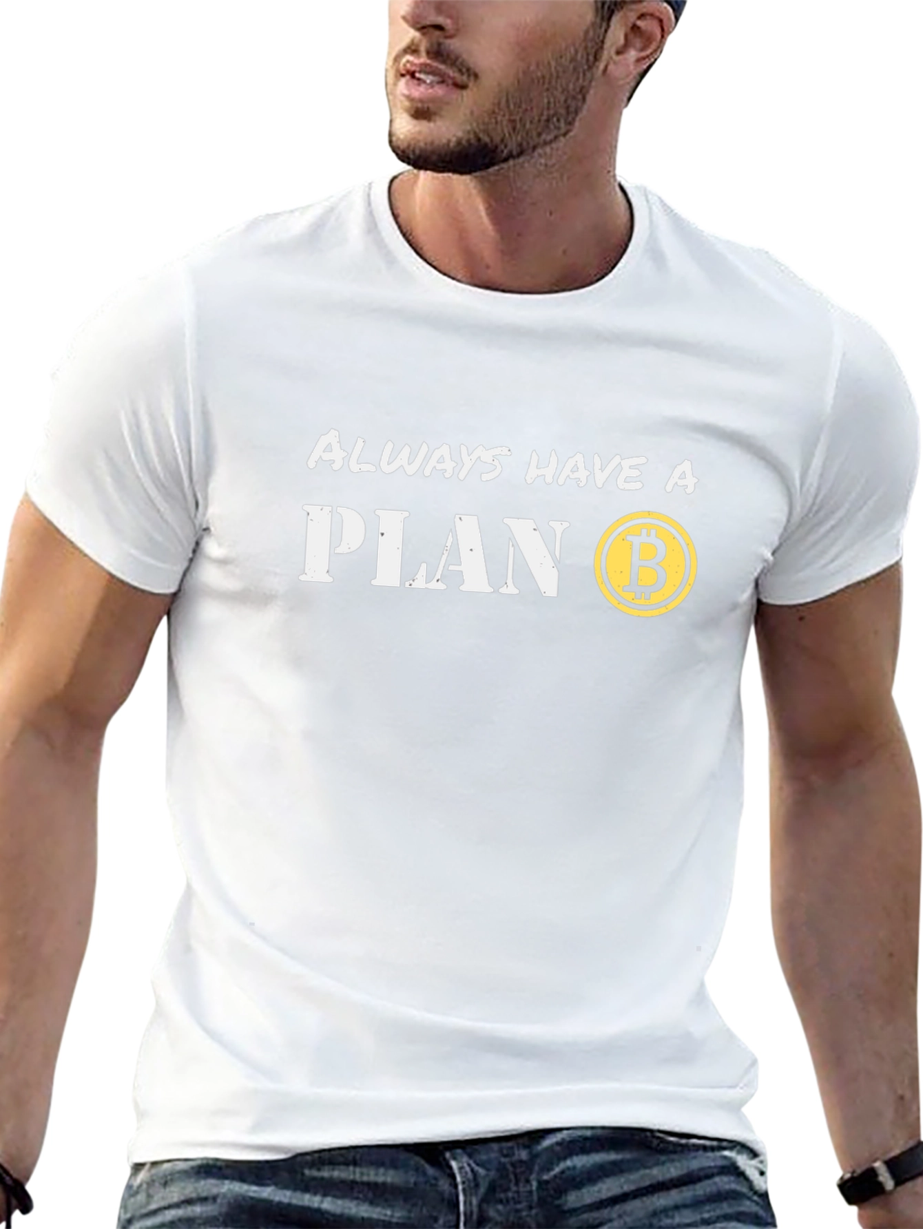 Camiseta Hombre Bitcoin - Siempre Ten un Plan