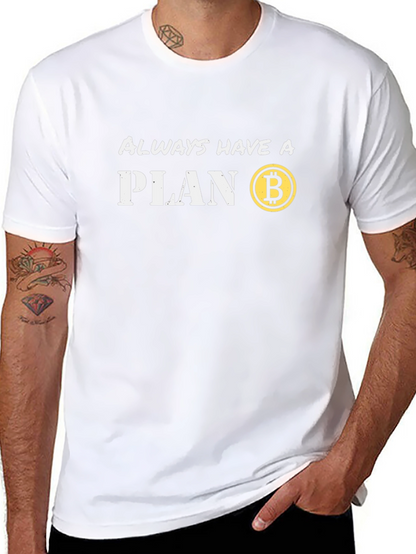 Camiseta Hombre Bitcoin - Siempre Ten un Plan
