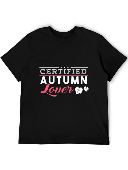 Camiseta Negra Autumn Lover para Aficionados al Otoño