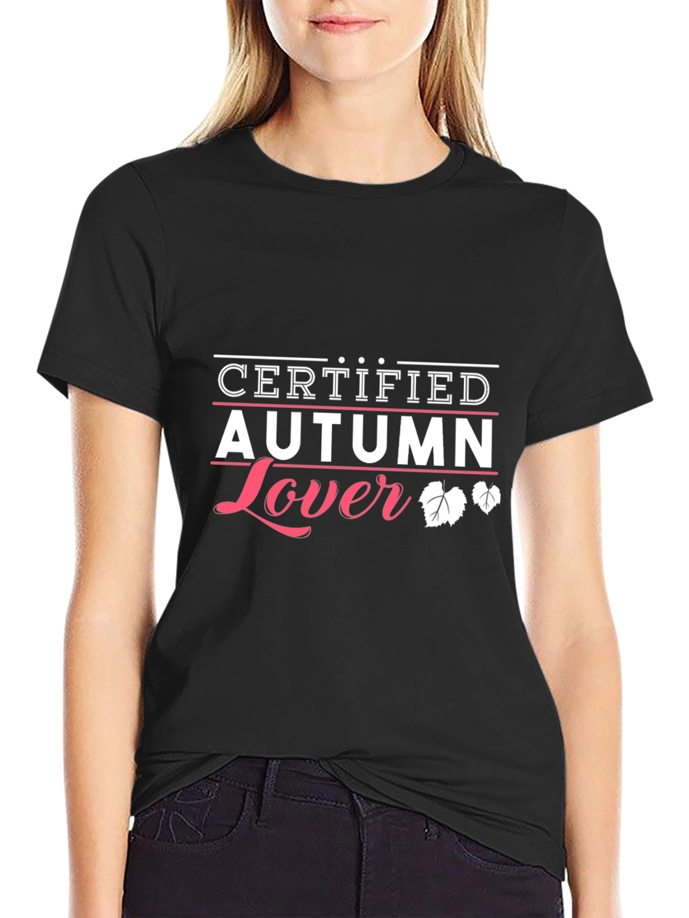 Camiseta Negra Autumn Lover para Aficionados al Otoño