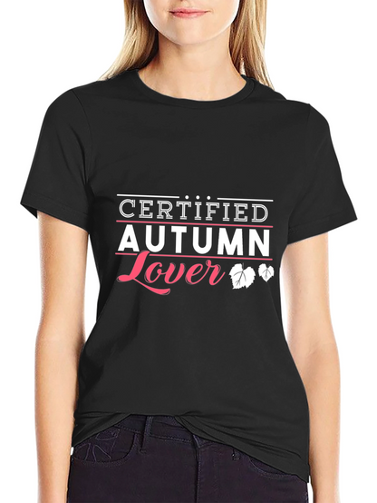 Camiseta Negra Autumn Lover para Aficionados al Otoño