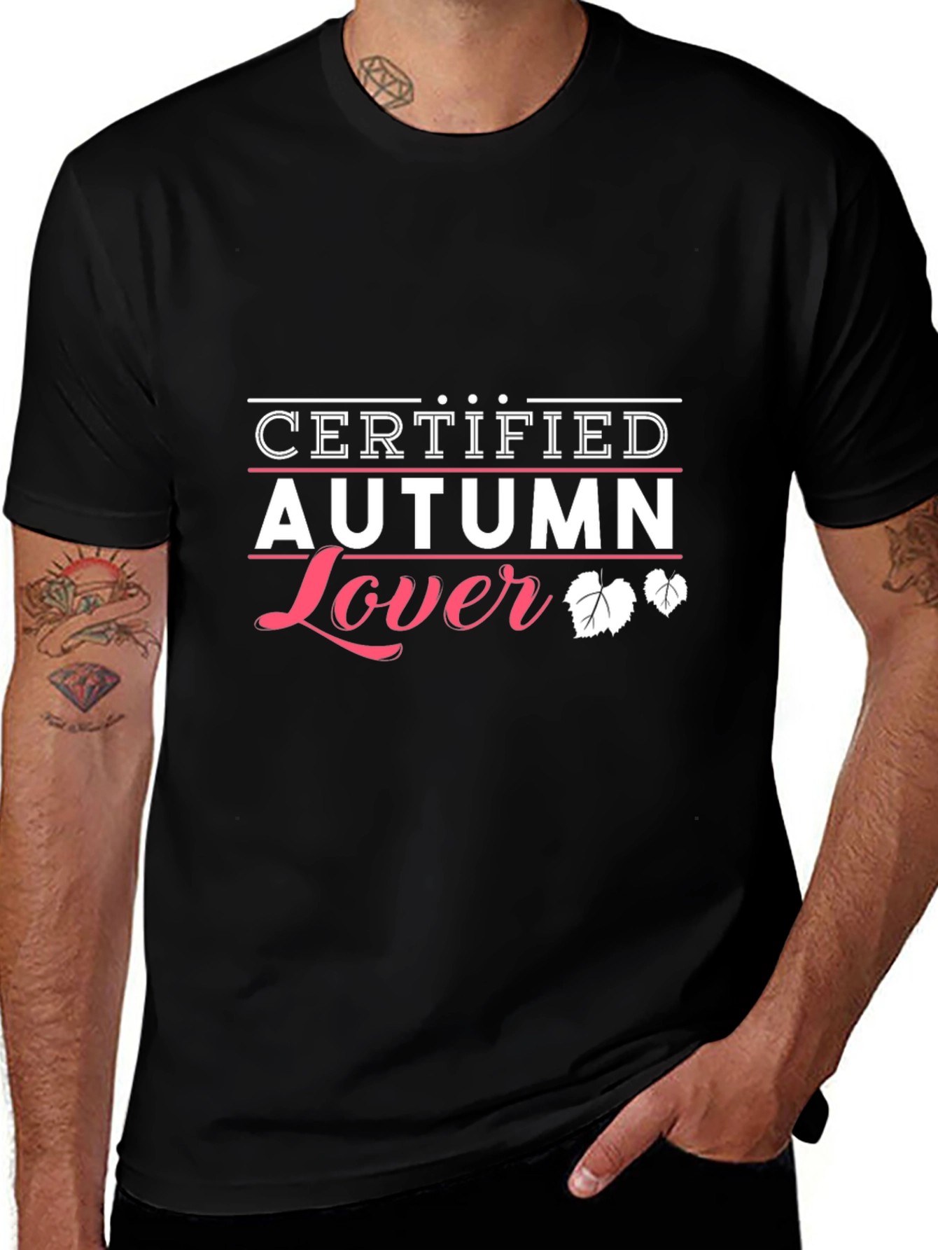 Camiseta Negra Autumn Lover para Aficionados al Otoño