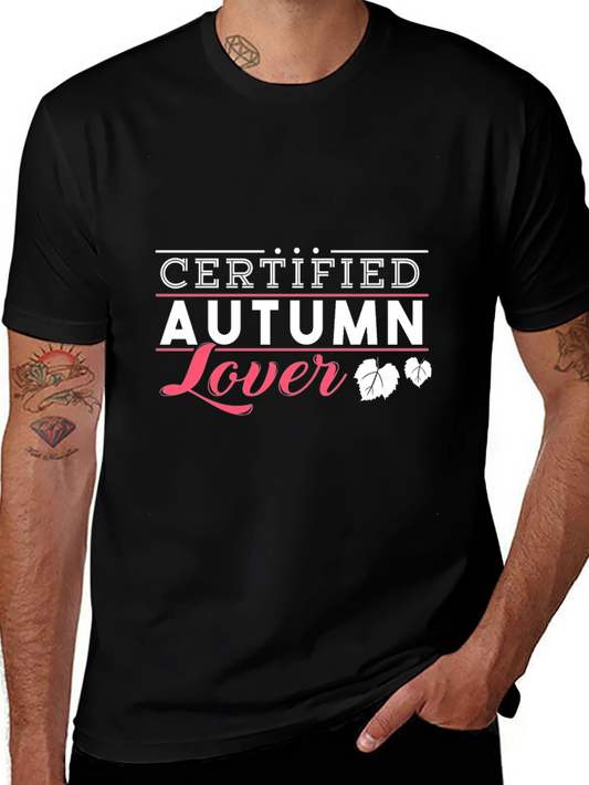 Camiseta Negra Autumn Lover para Aficionados al Otoño
