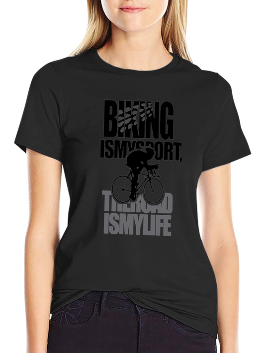 Camiseta Negra Ciclista: Biking Is My Sport
