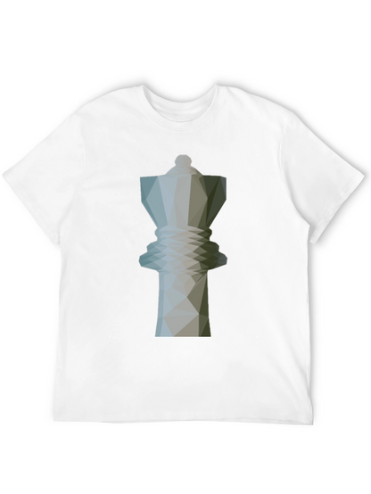 Camiseta Negra Ajedrez Reina Diseño Geométrico