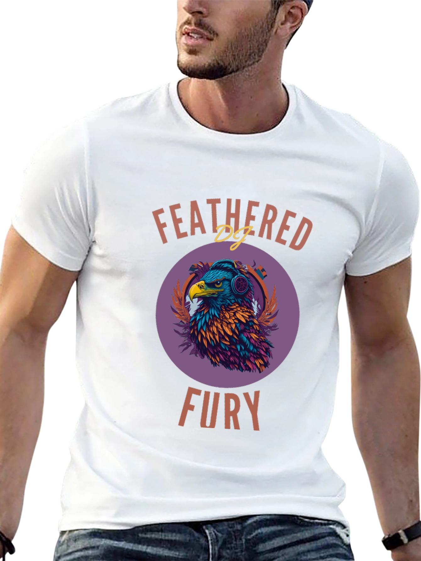 Camiseta Hombre Diseño Águila DJ - Feathered Fury