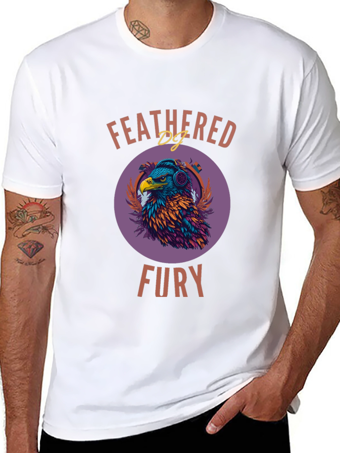 Camiseta Hombre Diseño Águila DJ - Feathered Fury