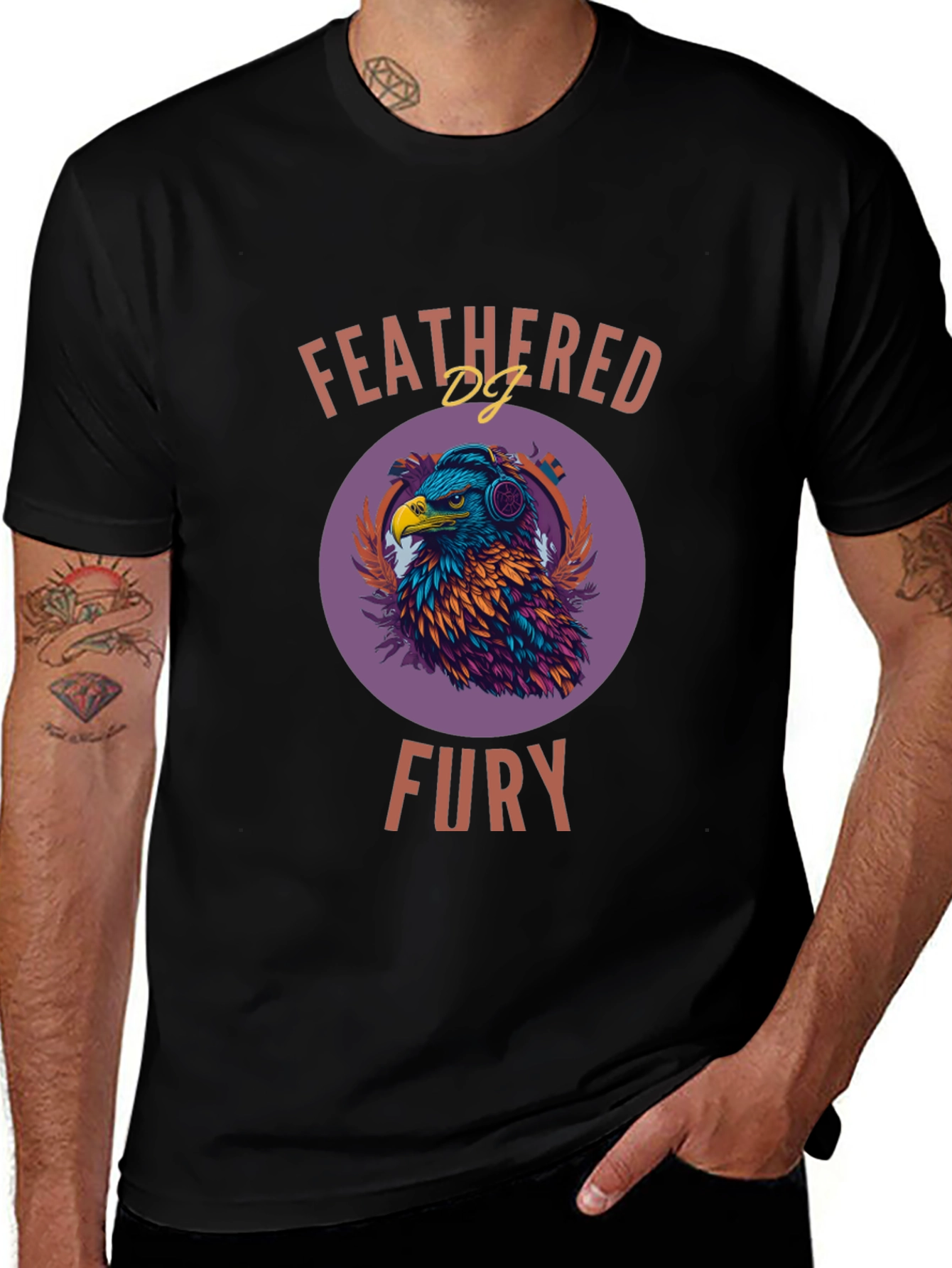 Camiseta Hombre Diseño Águila DJ - Feathered Fury