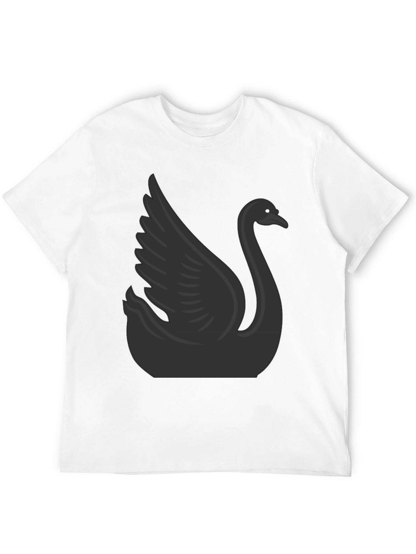 Camiseta Negra con Diseño de Cisne para Hombre