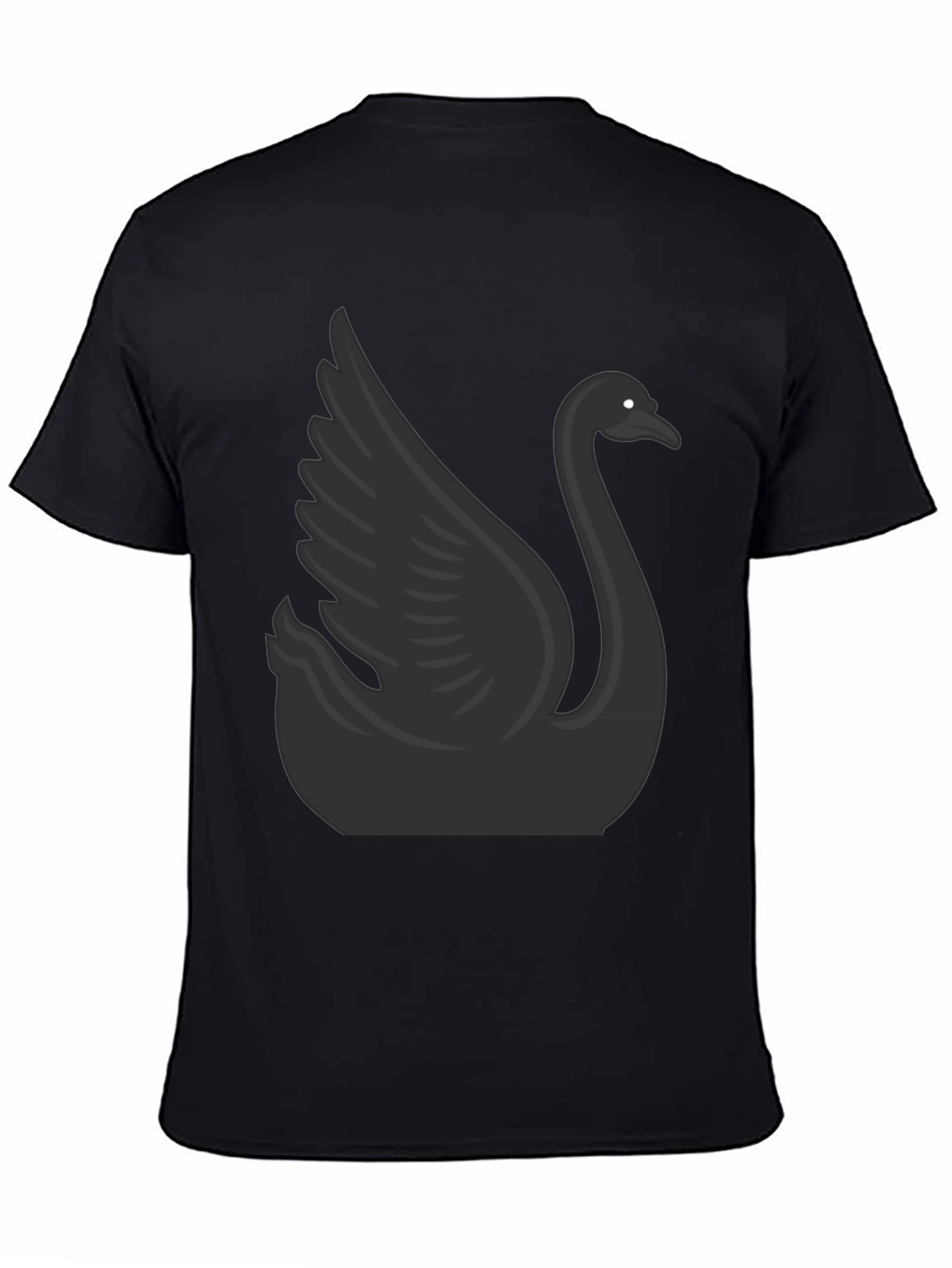 Camiseta Negra con Diseño de Cisne para Hombre