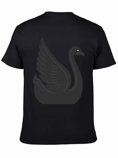 Camiseta Negra con Diseño de Cisne para Hombre