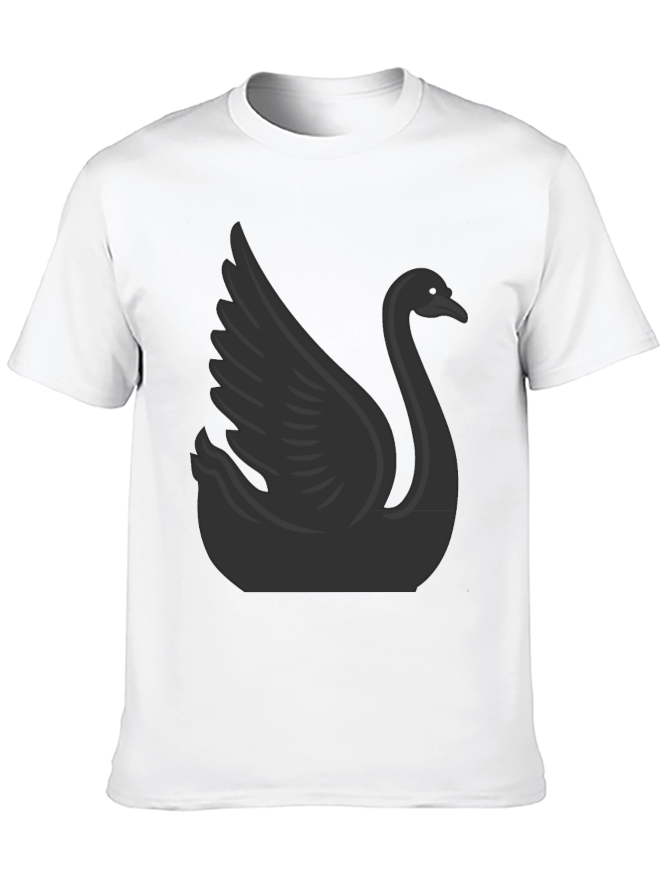 Camiseta Negra con Diseño de Cisne para Hombre