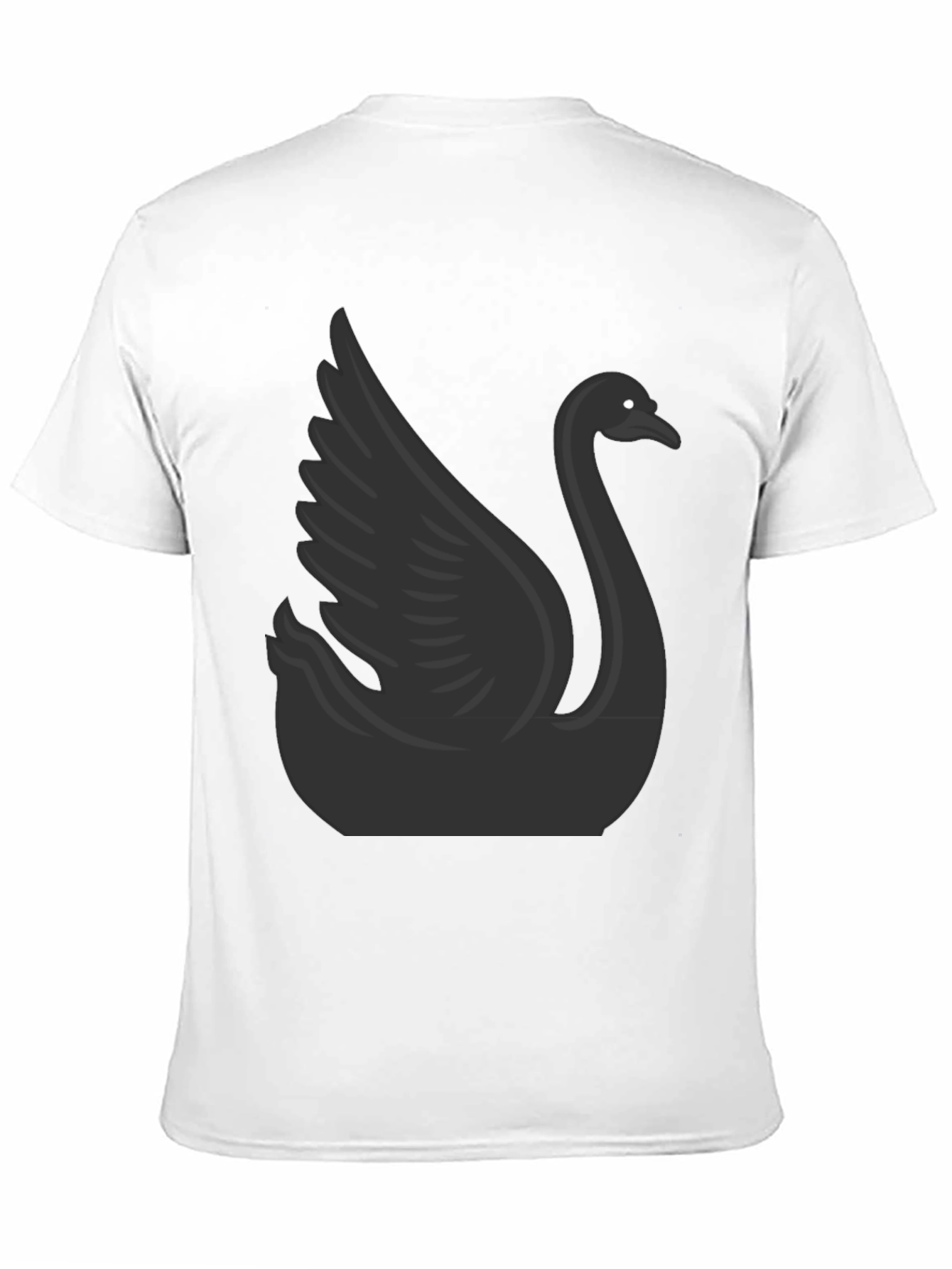 Camiseta Negra con Diseño de Cisne para Hombre