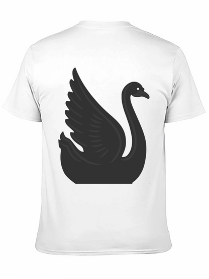 Camiseta Negra con Diseño de Cisne para Hombre