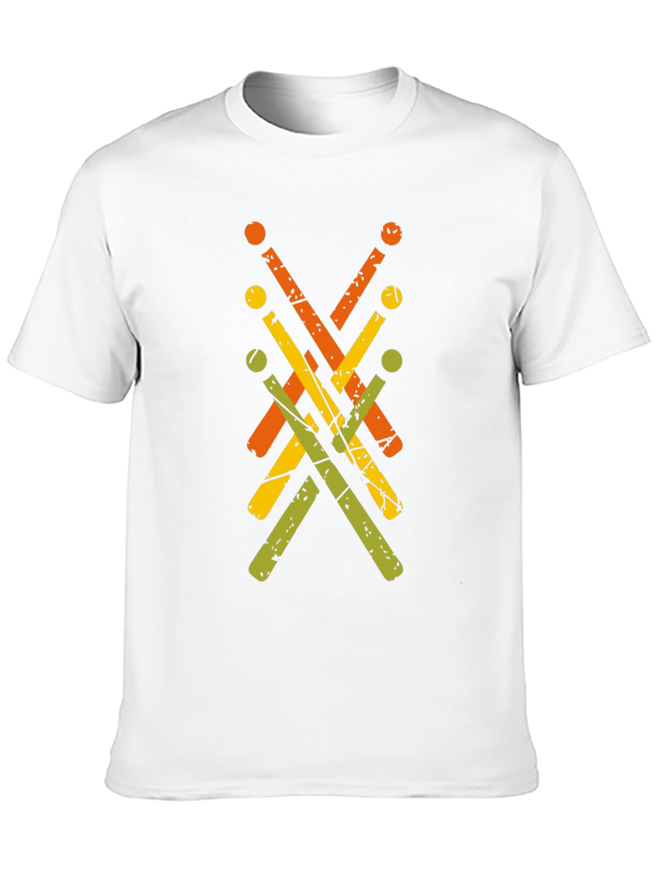 Camiseta Negra con Diseño Abstracto de Baquetas