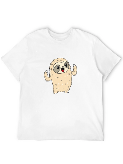 Camiseta Negra con Diseño de Perezoso Adorable