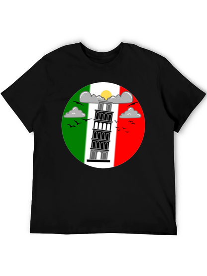 Camiseta Negra Torre de Pisa Italia