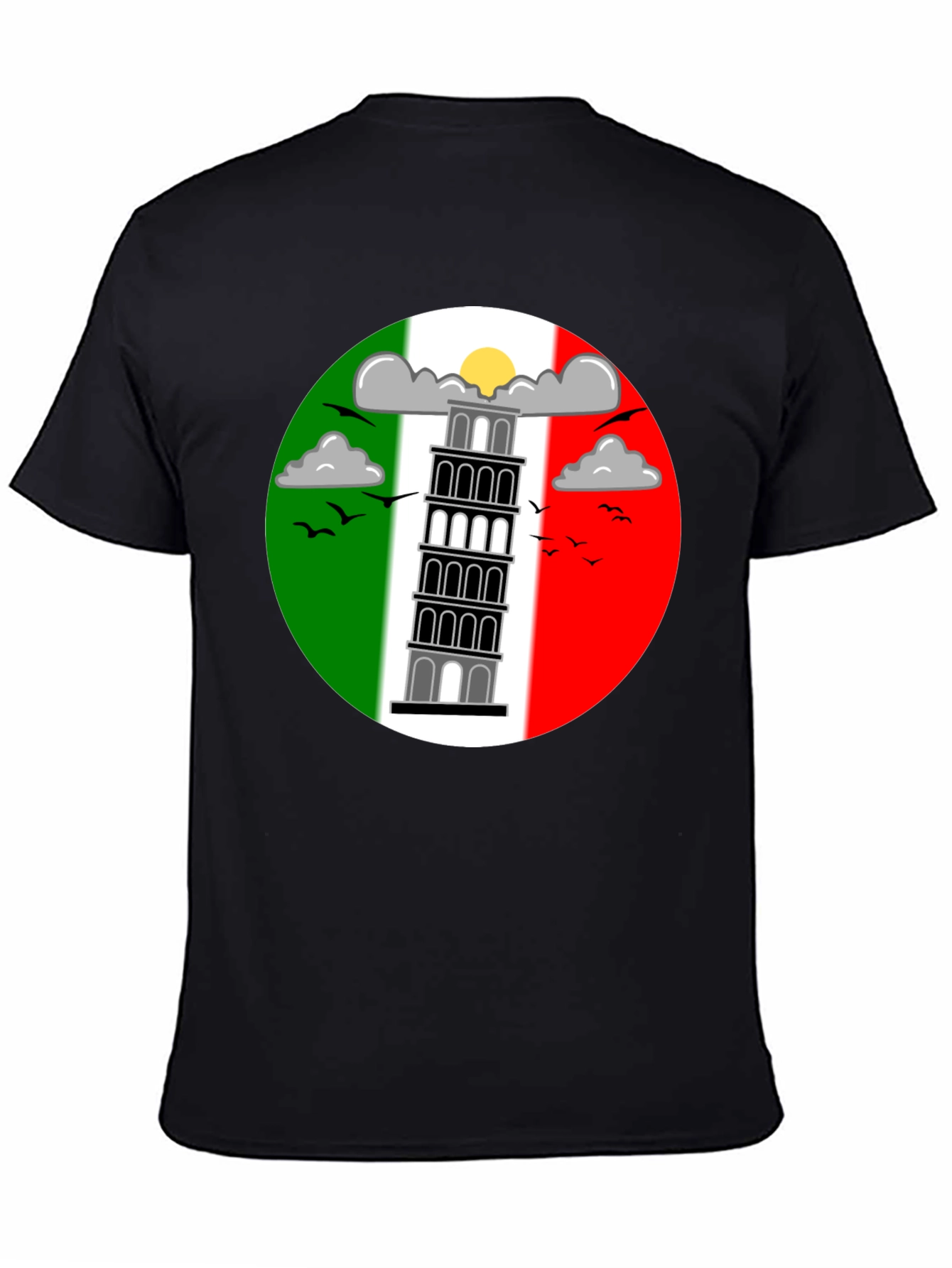 Camiseta Negra Torre de Pisa Italia