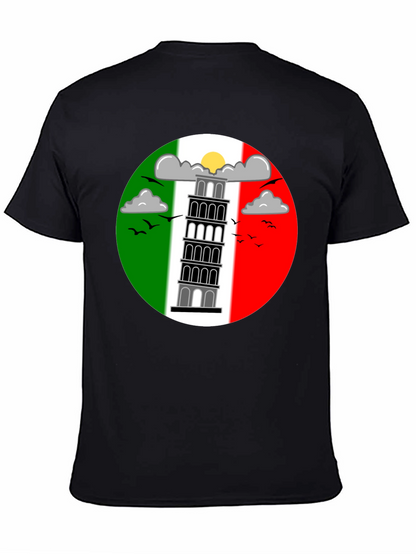 Camiseta Negra Torre de Pisa Italia