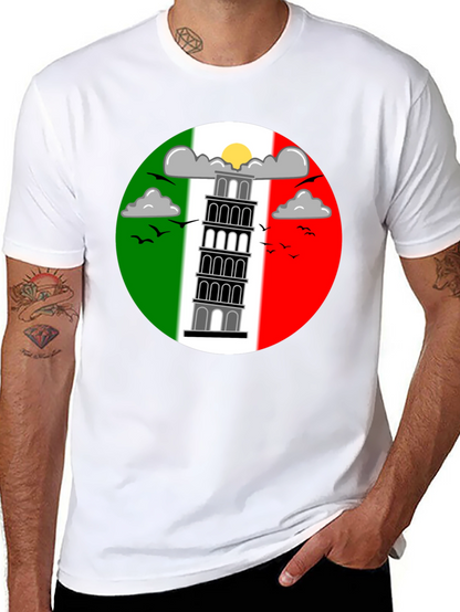 Camiseta Negra Torre de Pisa Italia