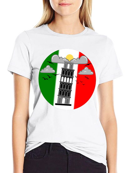 Camiseta Negra Torre de Pisa Italia