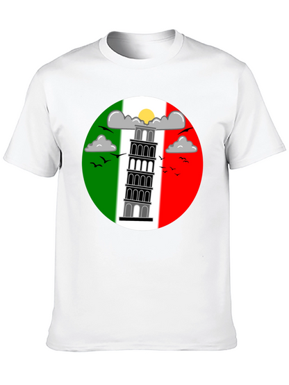 Camiseta Negra Torre de Pisa Italia