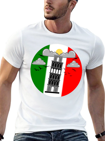 Camiseta Negra Torre de Pisa Italia